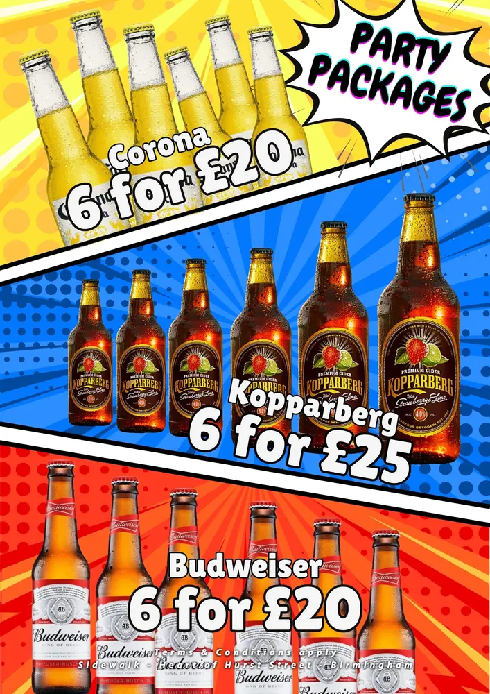 Poster Party Drinks Packages