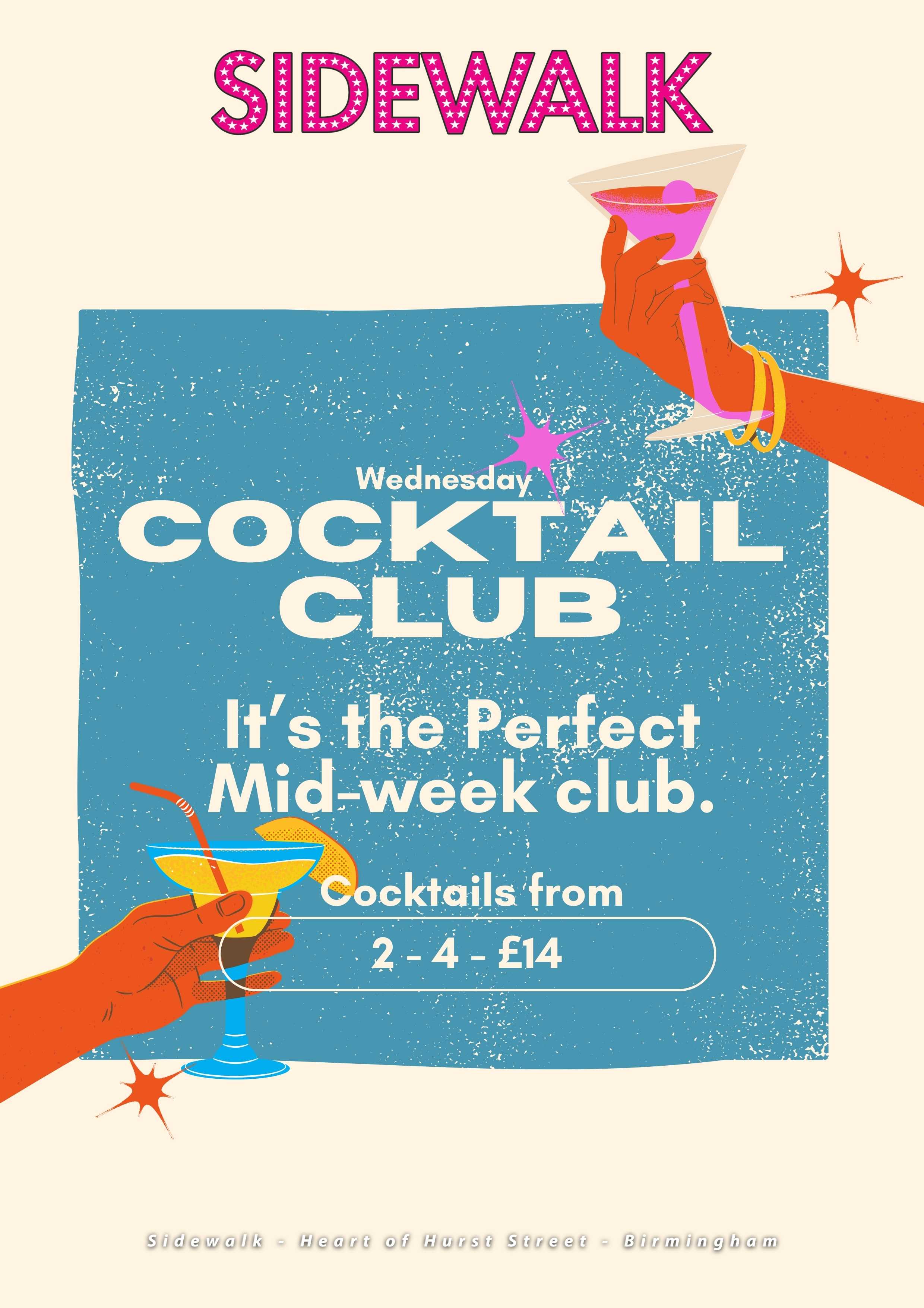 Poster Wednesday Cocktails offer